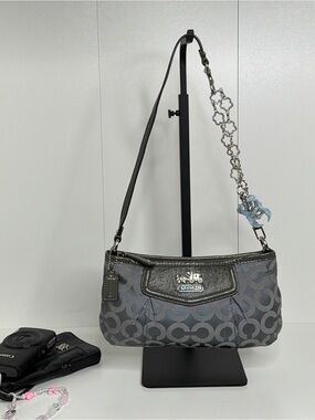 Coach Gray Signature Mini Shoulder Bag